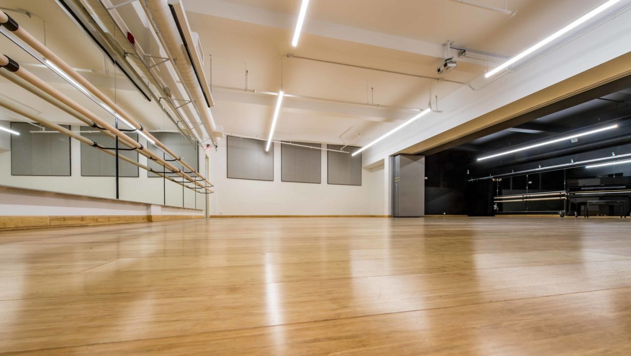An empty studio space.