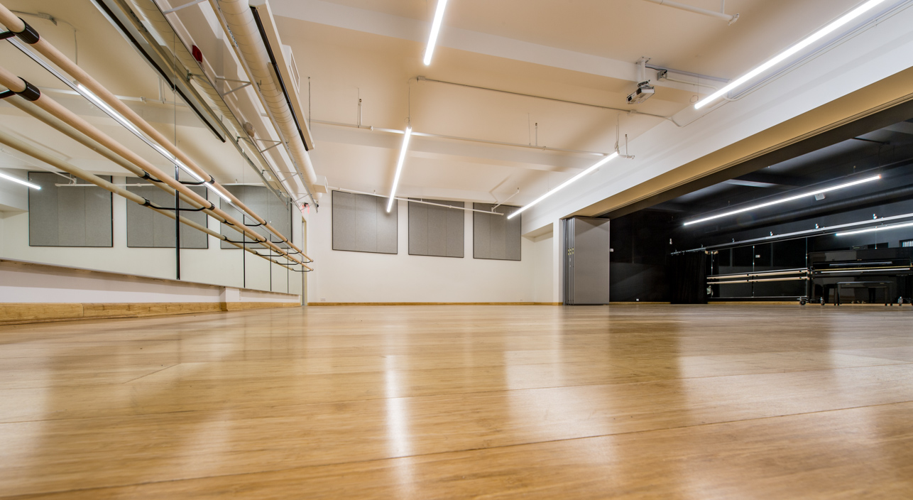 empty dance studio.