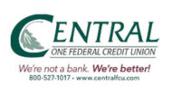 Central One Federal Credit Union logo. Below the logo it reads: "We're not a bank. We're better!" with their phone number and web address.