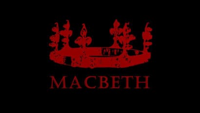 A red logo within a black background reads "Macbeth" with a crown sitting atop the words.
