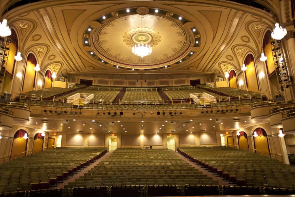 The stage view of The Hanover Theatre. 