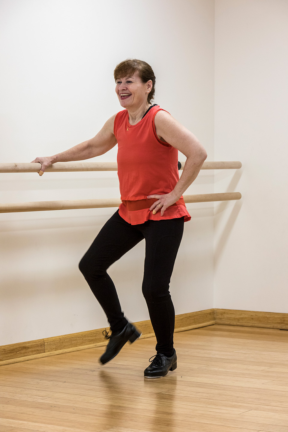 Adult conservatory student in dance class