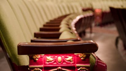 Close up view of the seating at the Hanover Theatre. Photo credit Alan Bassett.