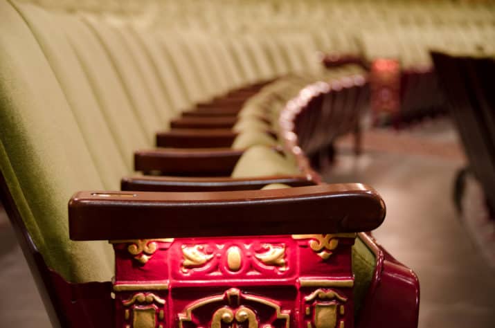 Close up view of the seating at the Hanover Theatre. Photo credit Alan Bassett.