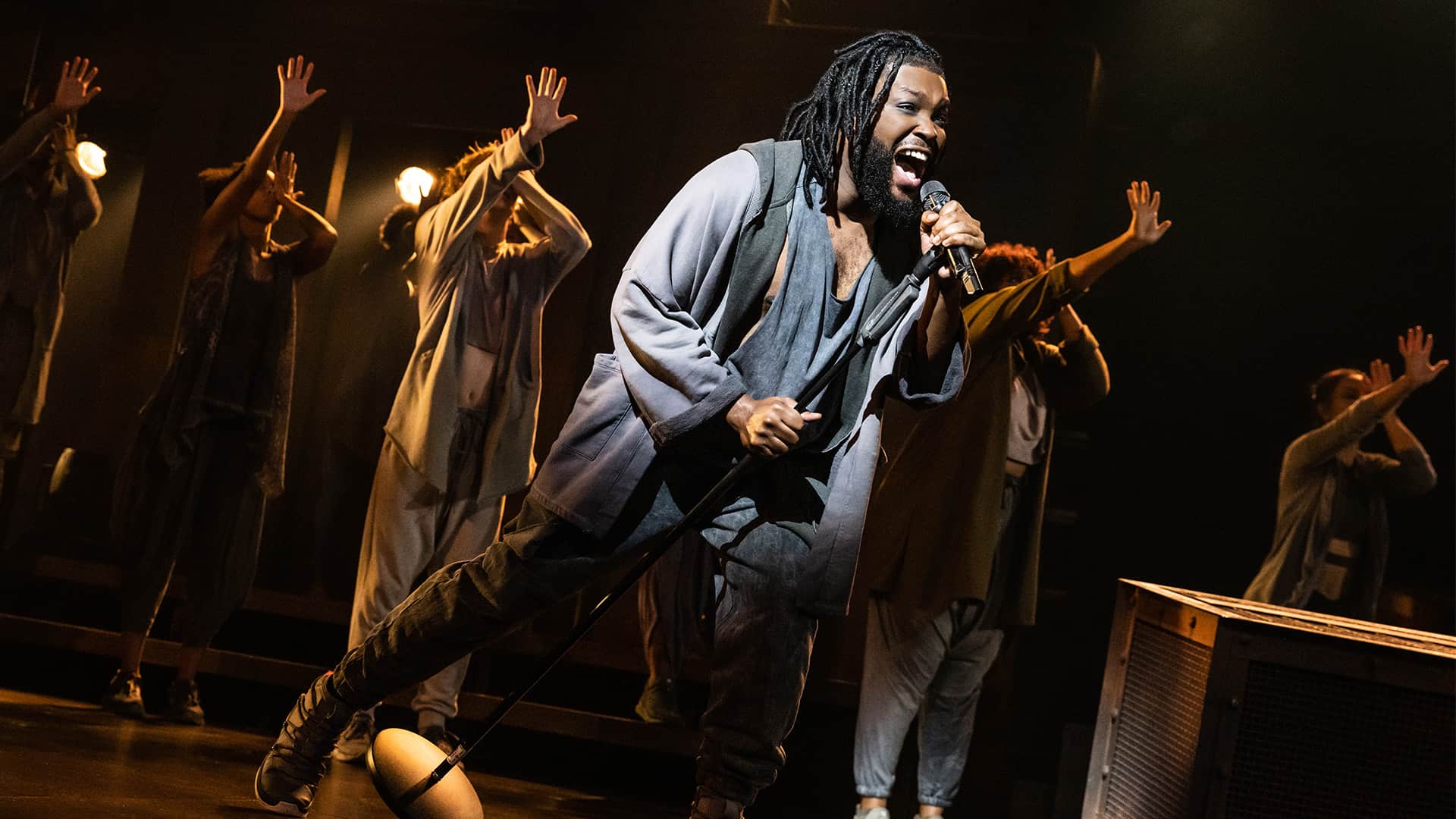 Elvie Ellis and the company of the North American Tour of Jesus Christ Superstar. Photo by Evan Zimmerman for MurphyMade
