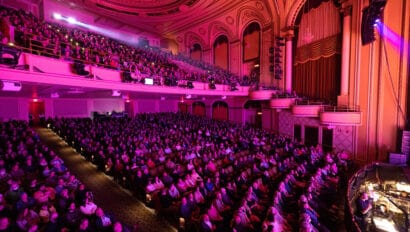 The Hanover Theatre interior during a Broadway show. Photo by Mike Hendrickson.