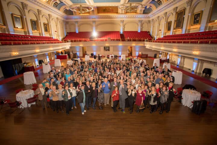 Group shot from THT's 10th birthday party for staff and volunteers