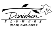 Danielson Flowers logo. Below the logo is their phone number.