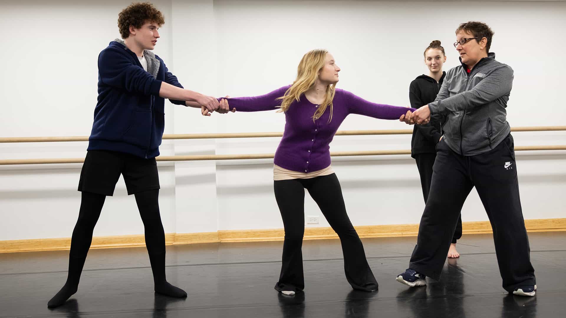 acting students in a performance class
