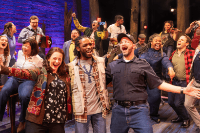 Touring Cast of COME FROM AWAY 2023 in high spirits. Photo credit Matthew Murphy for MurphyMade